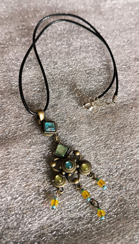 Pendentif style celtique médiéval acier vieillit collier Ajustable